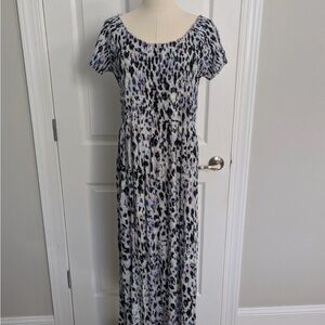 Soft Surroundings Leopard Print Flowy Maxi Dress